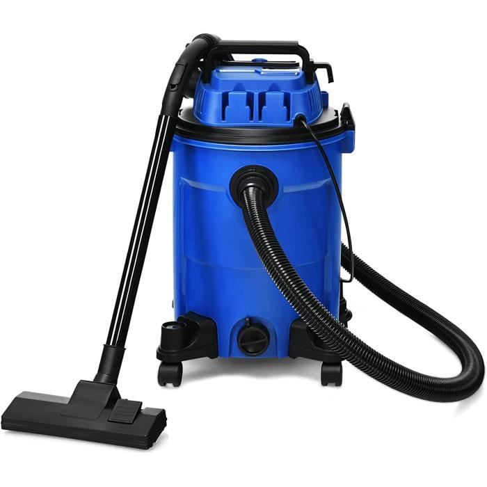 RELAX4LIFE Aspirateur d'Eau et Poussière 3 en 1 avec Seau de 25 L, Aspirateur Traineau 1200 W, Tuyau 2 M, pour Maison/Cour/Garage