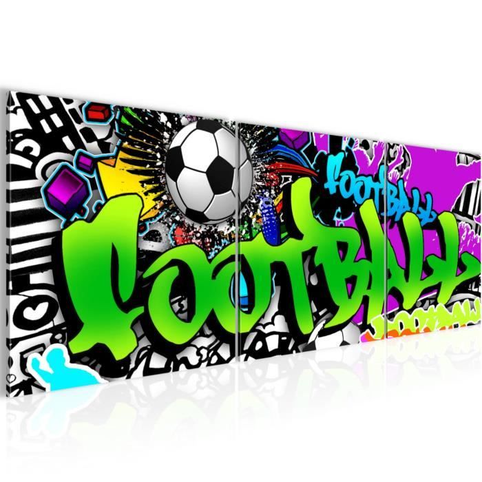 Runa art Tableau Décoration Murale Graffiti Football 120x40 cm - 3