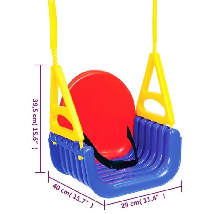 Balançoire 3 En 1 KINSPORY Pour Enfants - Intérieur Et Extérieur - Vert Clair - 6 Mois à 6 Ans