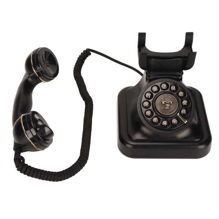 Téléphone vintage de bureau rétro téléphone ancien téléphone fixe filaire à  l'ancienne pour téléphone de bureau à domicile noir / rose / vert
