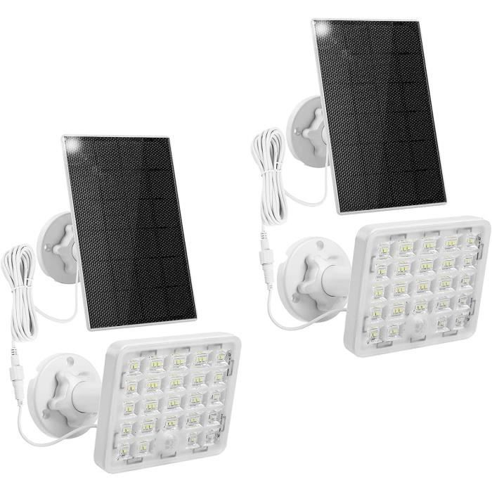 Lot De 2 Lampes Solaires D'extérieur Avec Détecteur De Mouvement Projecteur Solaire Exterieur A 360 1200 Mah Noir 95197258