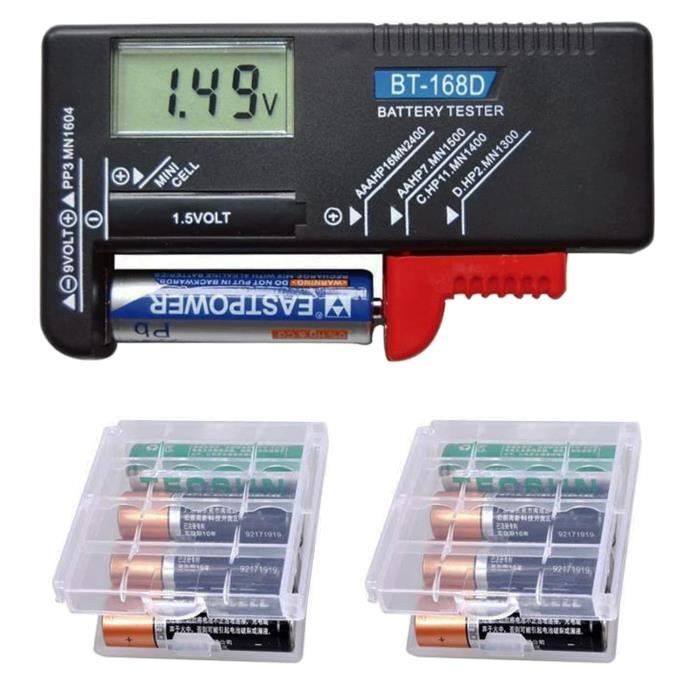 Testeur De Piles Universel BT-189 écran LCD - Pour Piles 9V, AA, AAA, C, D...