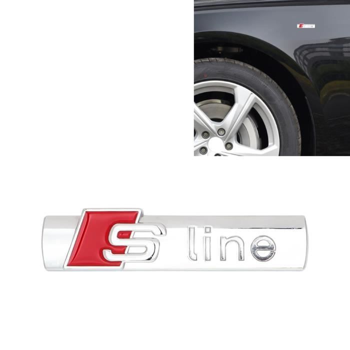 SENZEAL S LINE Emblème Logo Voiture pour Audi Sticker 3D Insigne Métal Marque Autocollant Auto Décoration Universelle