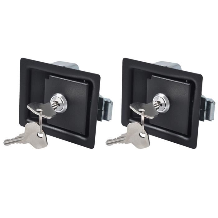 Gatuida Lot De 2 Serrures à Palette Acier Pour Boîte à Outils Et Porte De Remorque - Remplacement Robuste Argent