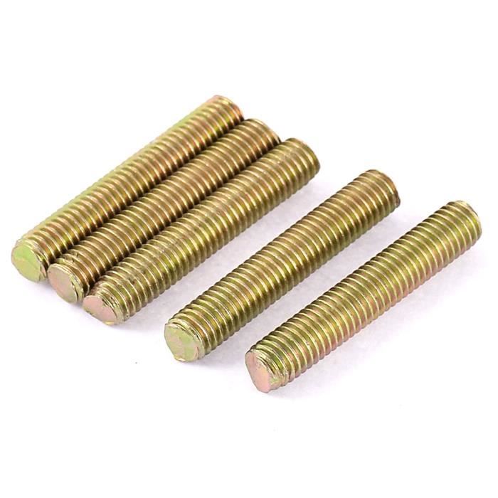 Lot De 6 Tiges Filetées M8x55mm - Pas 1.25mm - Bronze - Marque Uxcell