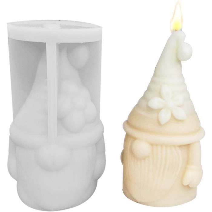 3D Moule En Silicone Père Noël,Moule Silicone Noel,Moule De Moulage Pour Gnome De Noël,DIY Ornements,Moule à Bougie D'arbre De Noël,pour La Décoration De Fête De Noël Cadeaux Faits à La Main