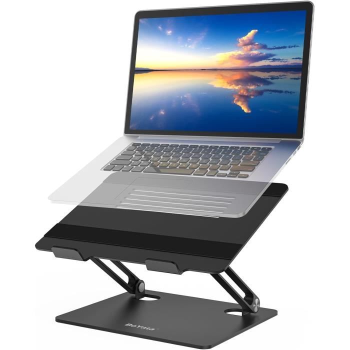 Support Portable Réglable Pour MacBook & PC - Pliable, Multi-angles, Ventilation Intégrée - Compatible 10 à 17 Pouces