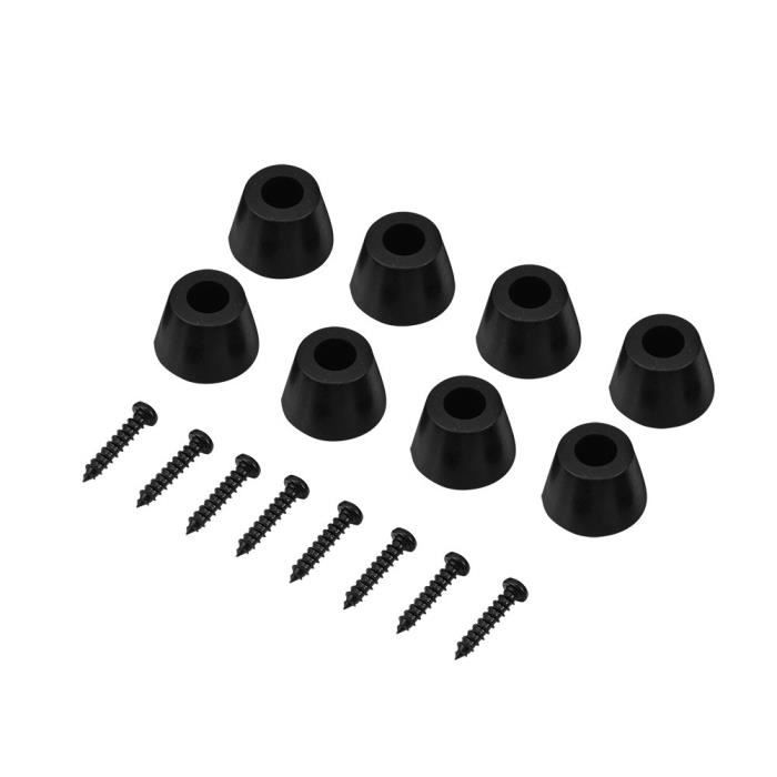 Socobeta 8 Pcs Pieds en Caoutchouc Anti-Vibration Base Pad 30x20mm Stand pour Haut-Parleur Amplificateur de Guitare avec vis