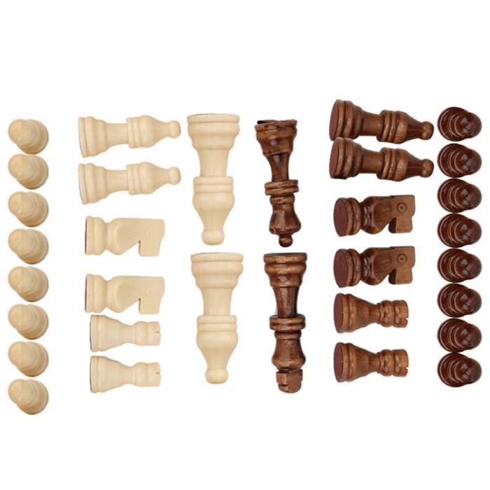 Jeu D’échecs International En Bois - 32 Pièces (sans échiquier), Neuf, Idéal Pour Joueurs