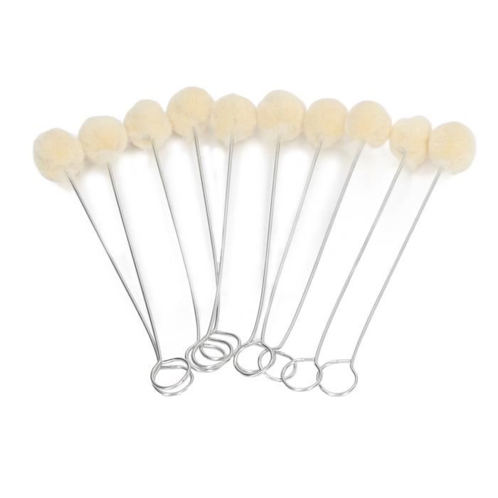 XSHAO® 100 Pièces Balle en Laine Daubers, Outil de Teinture en Cuir Laines Balle avec Manche en Métal 15 cm pour Gribouiller/Colorier/Bricolage