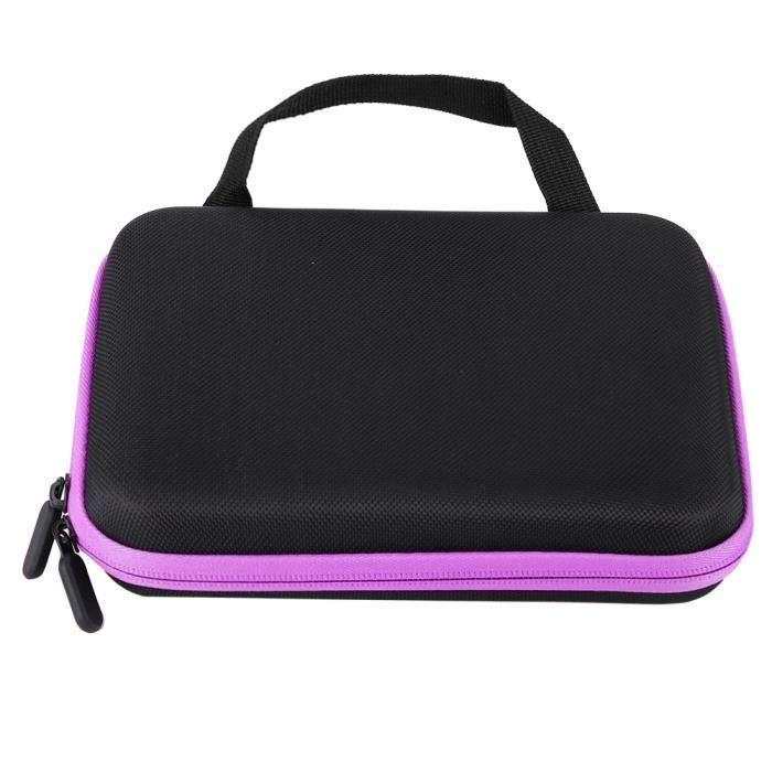 Boîte Rangement 60 Flacons Huiles Essentielles - Sac Voyage Imperméable Aromathérapie Violet