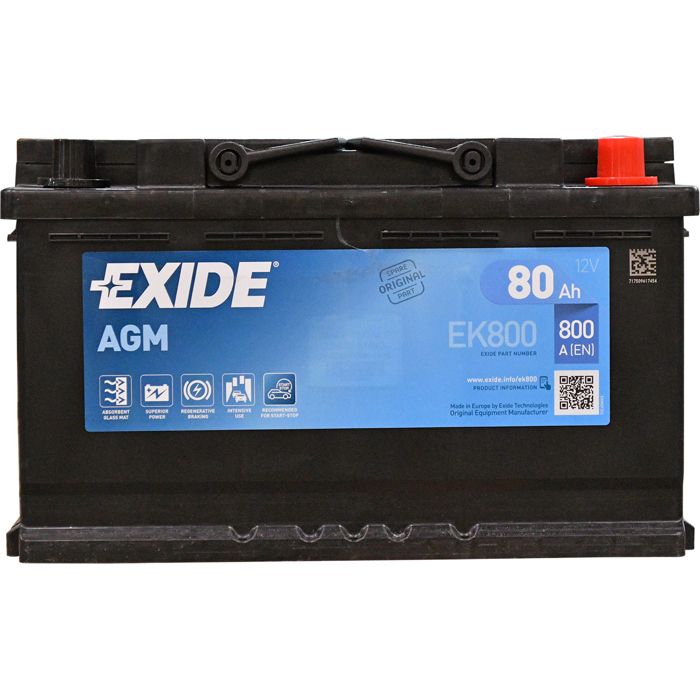 Batterie de démarrage EXIDE EK800 - Cdiscount Auto