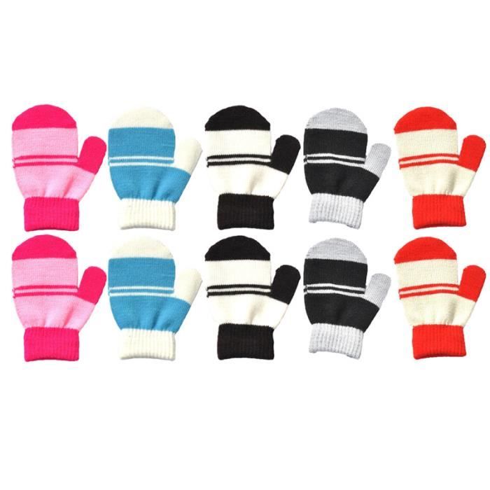 ENOLY Lot de 4 paires de oufles agiques extensibles pour l'hiver - Gants tricotés pour