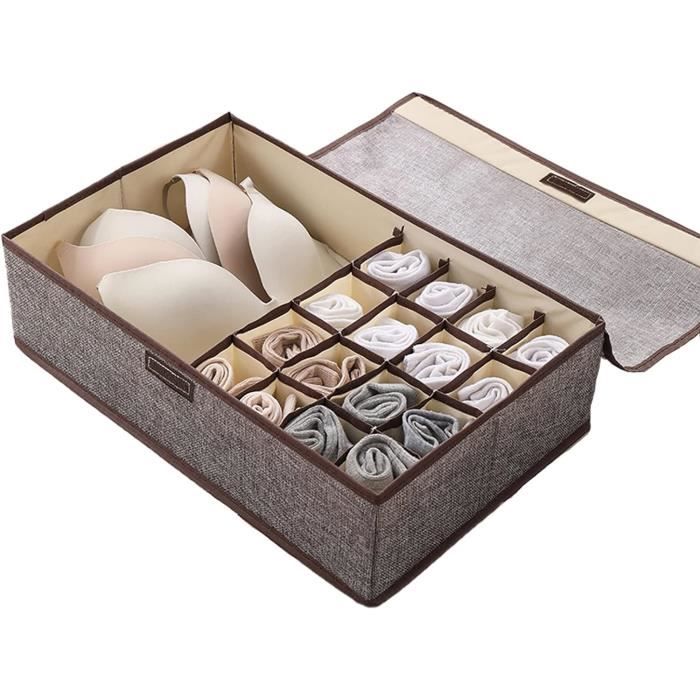 Lot De 3 Boîtes De Rangement Pliables En Tissu Lavable Pour Soutien