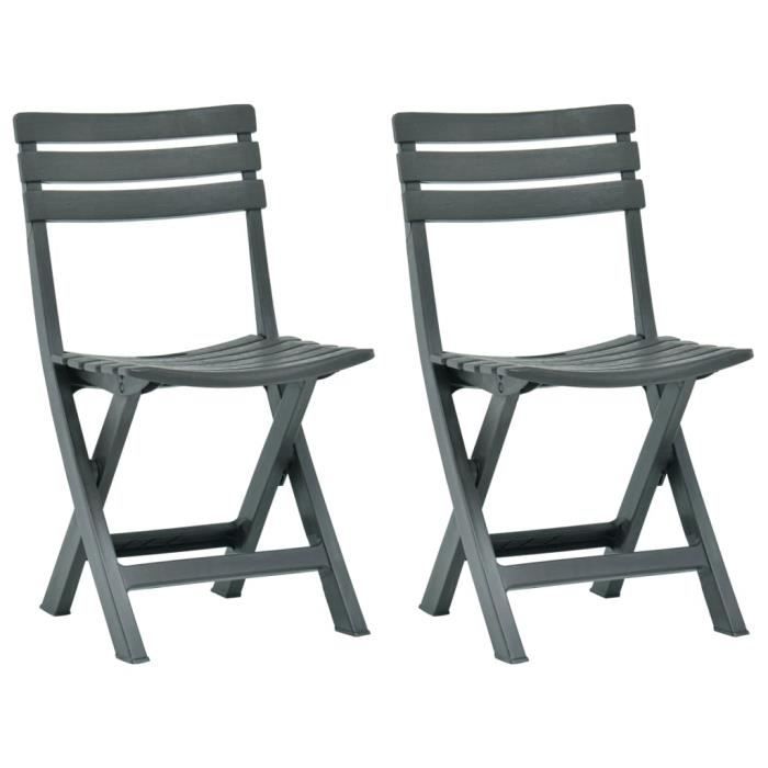 vidaXL Chaises de jardin pliables 2 pcs Plastique - vue 2