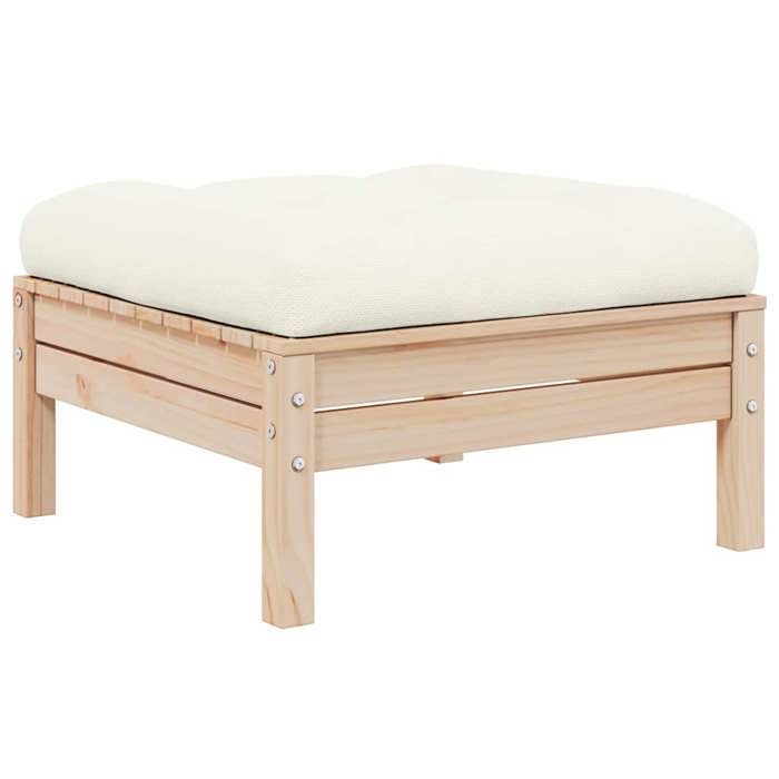 VIDAXL Repose pied de jardin avec coussin crème