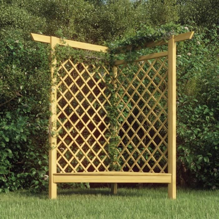 vidaXL Pergola d'Angle avec Banc 166x81x174 cm