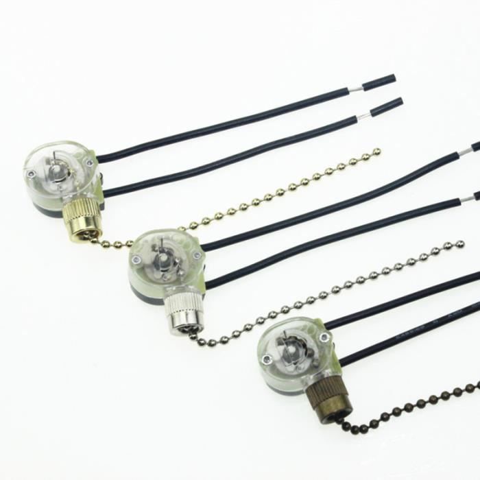 Interrupteur à Chaîne Pour Ventilateur Plafond - 3 Vitesses, 4 Fils, Remplacement Facile - Compatible Plupart Modèles