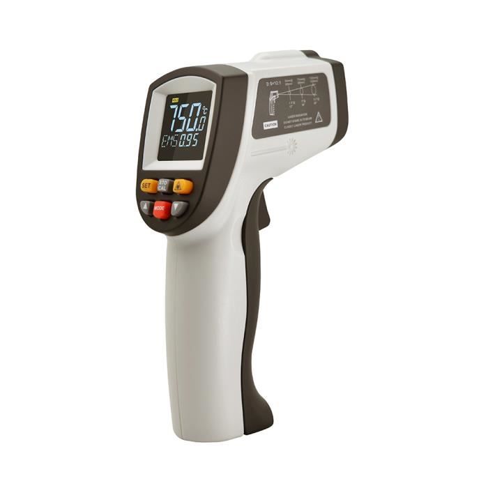 Jaune//noir Digital Laser Thermom/ètre infrarouge sans contact avec capteur de temp/érature 50 /à 380 /°C /Éclairage LCD