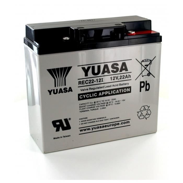Batterie Plomb Yuasa 12V 22Ah REC22-12I cyclique