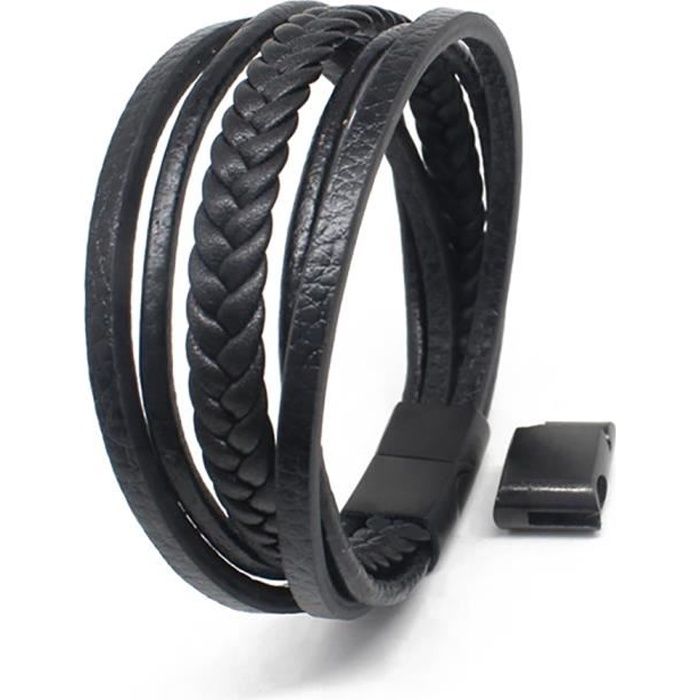 Bracelet homme cuir tressé marron – Les Epatants