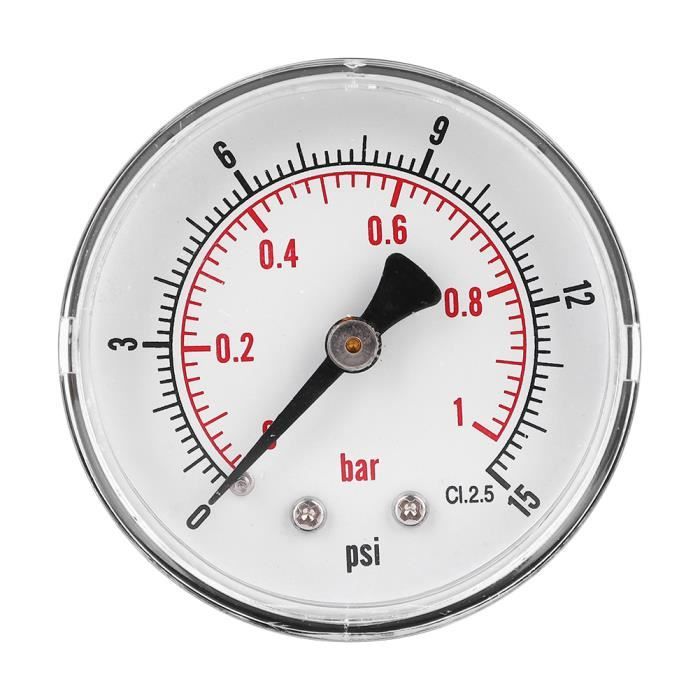 Manomètre Hydraulique à Cadran de Pression d'Eau, 50mm, 0 ~ 15psi
