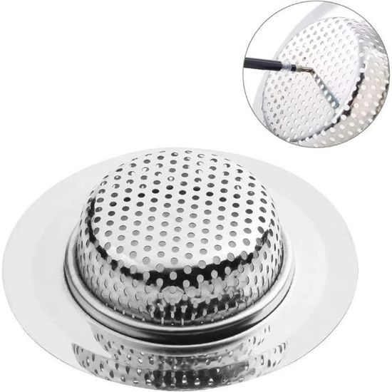 2 Filtres D'Évier En Acier Inoxydable WJUAN - 33x50mm - Anti-Bouchons Pour Cuisine Et Salle De Bain - Noyau Laiton