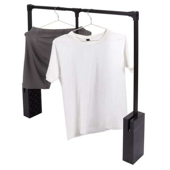 Tringle à Vêtements Escamotable Cnyolee - Longueur Réglable, Système Amorti, Charge Max 10 Kg