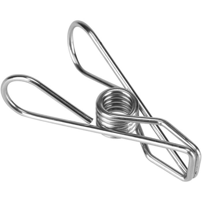 Pinces à linge en acier inoxydable, 10/20 pièces, pinces à linge avec pince solide pour serviettes, chaussettes, Photo, scellage des aliments  15