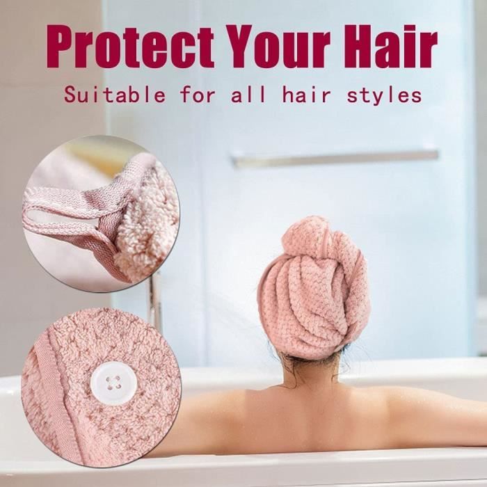 Serviette Microfibre Cheveux Dry Hair Cap Serviette De Séchage Pour Cheveux  Bonnet De Serviette Super Absorbantes Produits De[u5770] - Cdiscount Maison