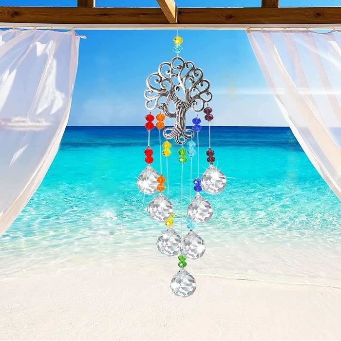 Lot de 6 attrape-soleil en cristal coloré à suspendre pour décoration de  maison, jardin, fenêtre : : Jardin