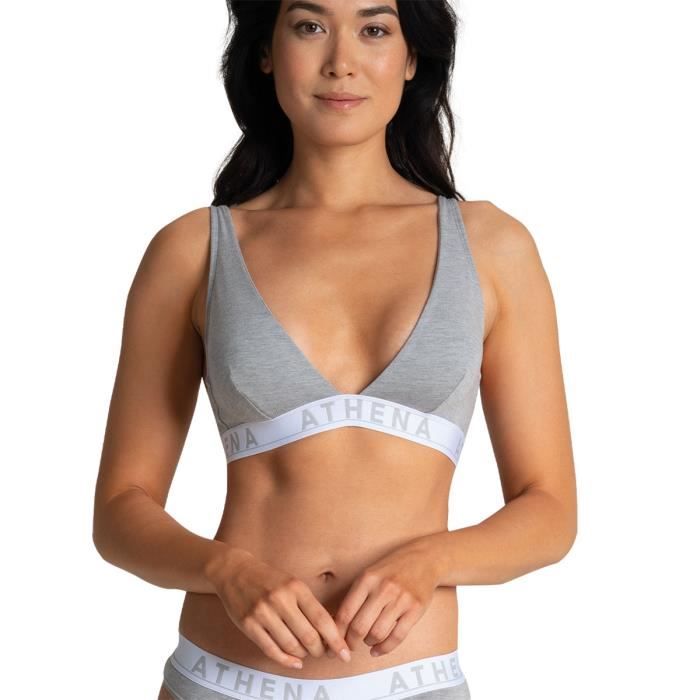 Soutien gorge triangle sans armatures ATHENA Easy Color Gris Femme Gris chine Cdiscount Pret a Porter