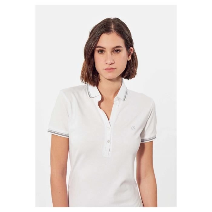 Robe polo en coton bio piqu Kaporal Femme Blanc Cdiscount
