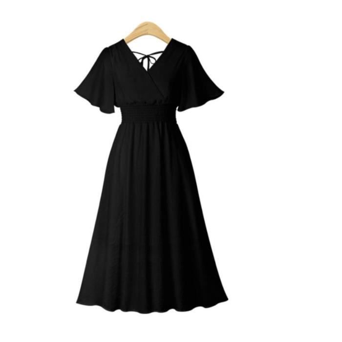 Robe Femme Cocktail Soir e Mariage Midi Chic Manches Courtes Robe