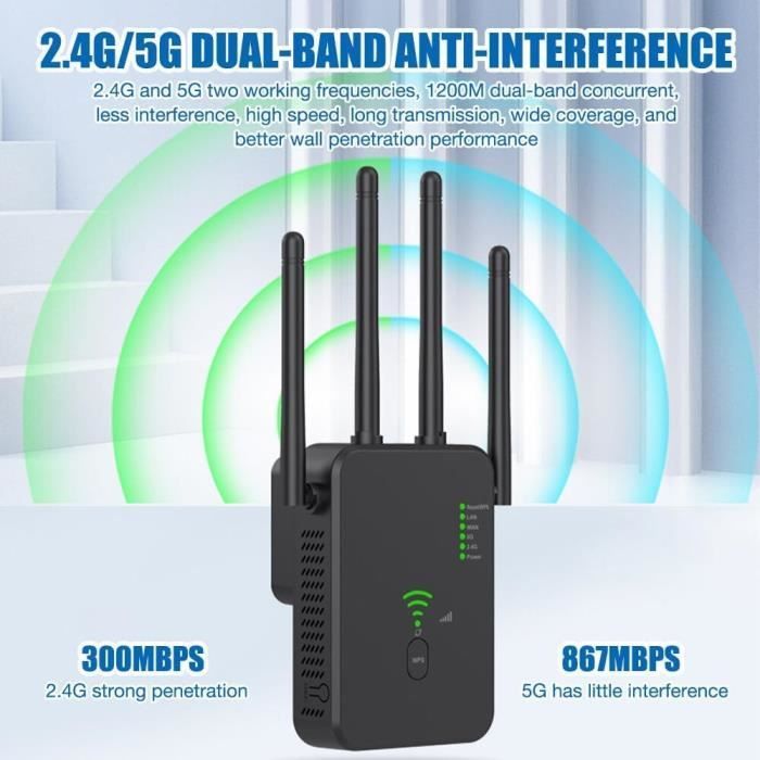 Devolo Repeater WiFi+ 5 (ac) - Amplificateur WiFi Puissant Avec Prise Française Intégrée, 1200 Mbits/s, WiFi Bi-bande, 2 Ports Ethernet