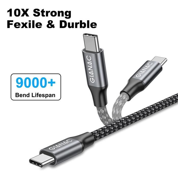 Câble USB CCâble USB Type C à USB 3.0 1M Charge Rapide 3A QC 3.0 Tressé en nylon pour Samsung
