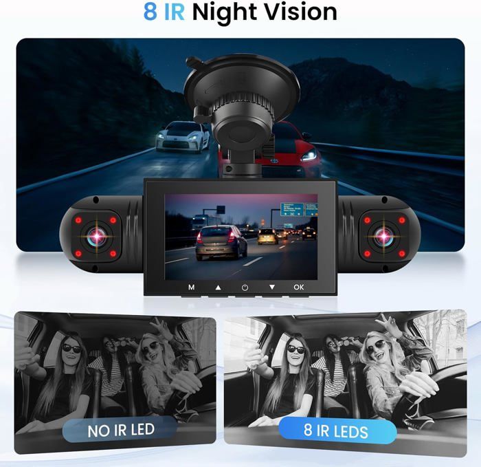 Enregistreur De Conduite 1080P Étanche Double Lentille Moto Dvr Caméra Caméra Caméra Voiture