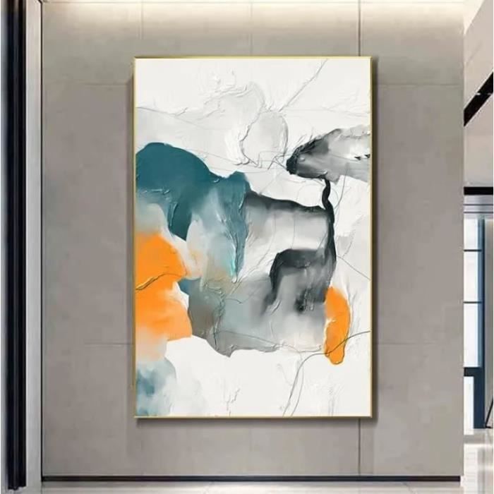 Tableau Abstrait Moderne Orange Couleur Peinture Europe Affiche