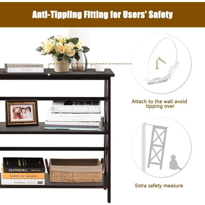 EUGAD Bibliothèque Blanche Sur Pied Étagère De Rangement En MDF Pour