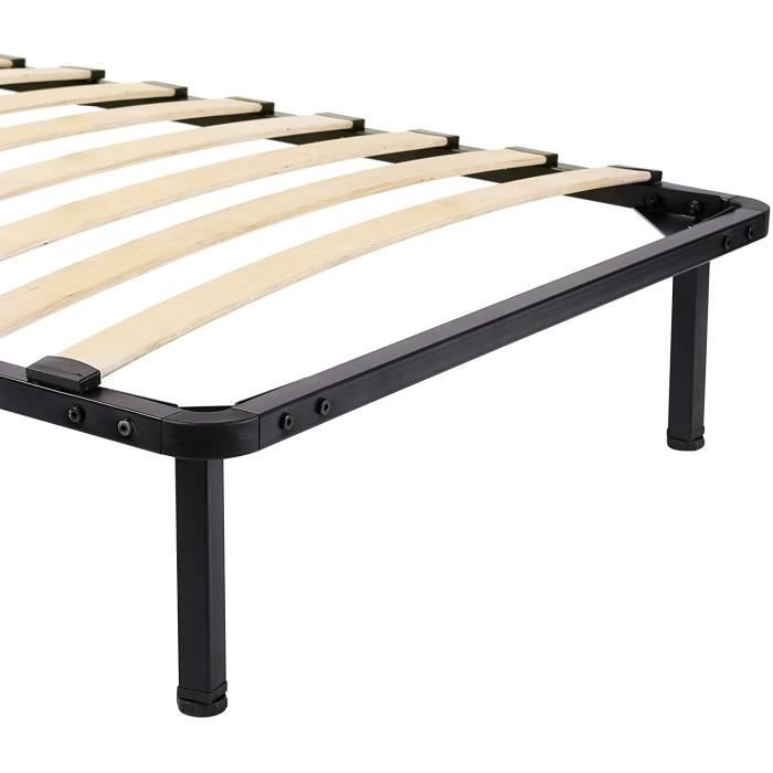 Sommier Cadre à Lattes - NUITS D'OR - Solide Et Confortable - 160x200 Cm - 2 X 9