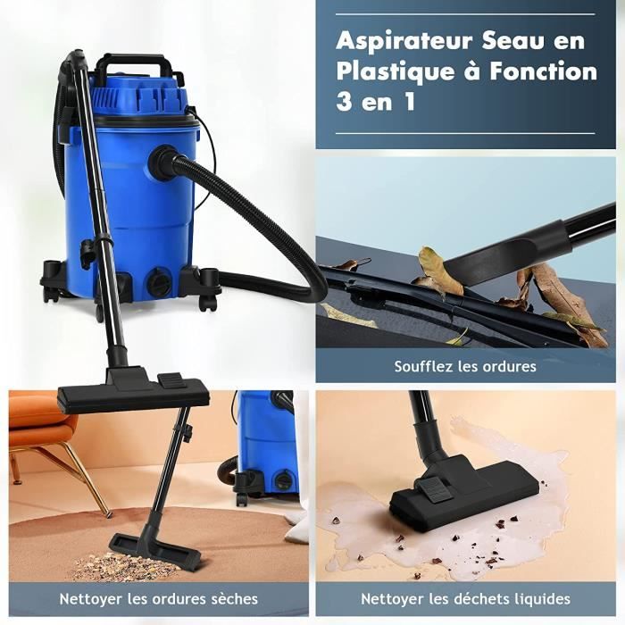 RELAX4LIFE Aspirateur d Eau et Poussi re 3 en 1 avec Seau de 25 L
