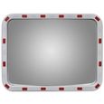 vidaXL Miroir de trafic convexe rectangulaire 60x80cm et réflecteurs-3