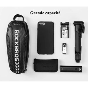 Sacoche De Selle ROCKBROS 2-en-1 – 0,7L + 0,3L, Porte-gourde, Cadre Compact, Avec Logo Réfléchissant, Pour VTT/route
