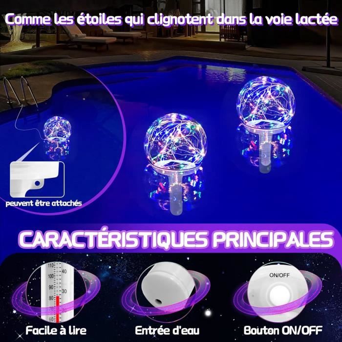 Thermomètre Piscine Flottant KingSom LED - Solaire - Lumières Colorées - Pour Piscine Et Spa
