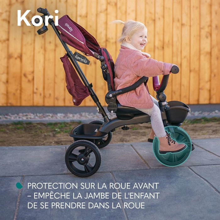 Tricycle Évolutif Enfant 3-en-1 - Siège Réversible, 3 Modes (Poussée, Assisté, Libre), Jusqu'à 35 Kg, Âge 1-6 Ans - Rose Vélo Poussette Pare- soleil Extensible