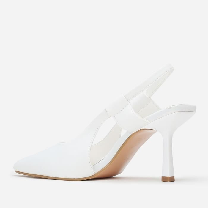 Escarpins blancs a bride en tissu pour femme Talon aiguille de 8 5 cm Achat Vente Escarpins blancs a bride en tissu pour femme Talon aiguille de 8 5 cm pas cher Cdiscount