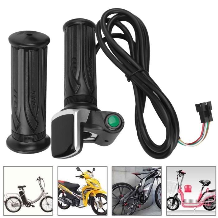 Hapivida Poignée Accélérateur Vélo électrique 36V – écran LCD, Serrure Clé, Compatibilité 22-22,8 Mm