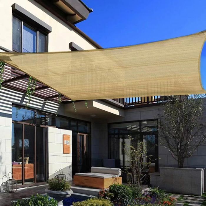 Rectangulaire Voile D'ombrage 1.2 X 3.8 M Imperméable 220g/㎡ PES Polyester Auvent Pare Soleil Fournir De L'ombre Anti-UV, Pour Jardin Terrasse Balcon, Avec Corde Gratuite, Vin Rouge