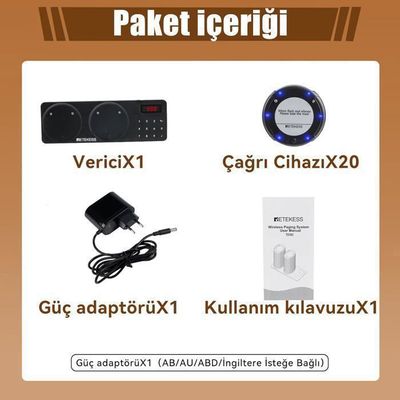 Retekess TD163 Bipeur Restaurant, 400 Systèe D’Appel Sans Fil, 20