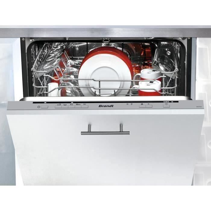 Lave-vaisselle encastrable BRANDT VH1772J - 12 couverts - Largeur 60 cm - Classe A++ - 47 dB